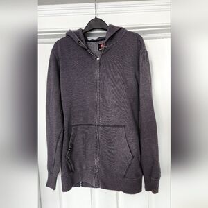 Quicksilver gray hooded zip front sweater